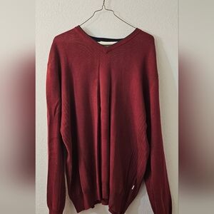 Covington Men's Deep Red V-Neck Sweater